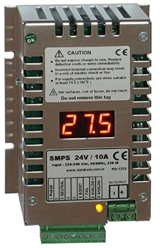 DATAKOM SMPS-2410 (24V/10A) Generator start battery charger / stabilized power supply with display