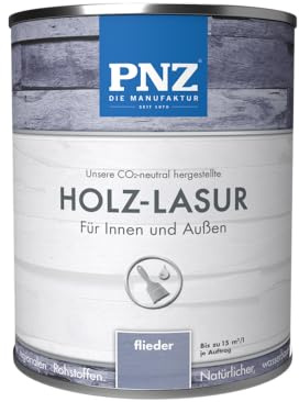 PNZ Holzlasur für Innen und Außen | lösemitttelfreie Farblasur | Nachhaltig hergestellt mit regionalen Rohstoffen | für alle Hölzer, auch Bienenhäuser, Gebinde:0.25L, Farbe:flieder