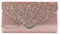 OneMoreT - Borsetta da donna, ideale per matrimoni, serate, feste, balli di fine anno, colore: argento con brillantini, rosa