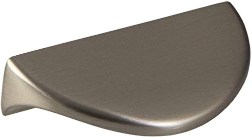 GedoTec Schubladengriff Küchenschrank Griffleiste - Lochabstand 32 mm - Vernickelt Gebürstet - Möbelgriff Flach inkl. Schrauben - Griffleiste Küche - Metall Griffmulde - Kantengriff Schrank