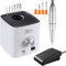 JCMASTER Ponceuse pour Ongles Professionnelle, 30000 tr/min Lime à Ongles Électrique avec Pédale + 10 Embouts Set Manucure Pédicure pour Retirer le Vernis/Gel/Cuticules