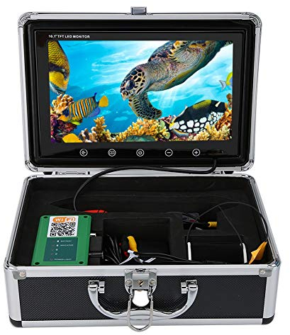 10.1in Underwater Fishing Camera, 1204 x 600 Display Resolution, 1000TVL HD WiFi Fishing Camera Fischfinder Unterwasserfischen Kamera 164ft 6LED Wide Angle IP68 unterwasserkamera Angeln