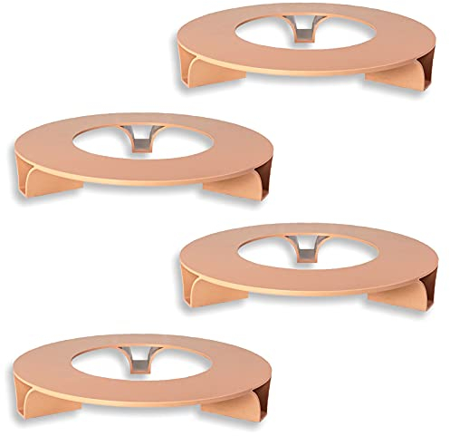 terraced® - Lot de 4 dessous de pot de fleurs - Couleur : terre cuite - Rond - 27 cm de diamètre - Dessous de pot - Matériau recyclé - Fabriqué en Allemagne