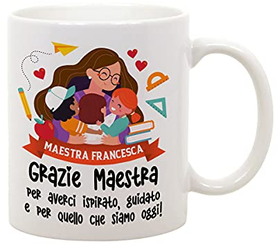Colorfamily Tazza Maestra Personalizzabile Grazie maestra per quello che siamo Regalo Maestra fine anno