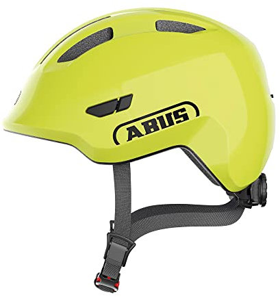 ABUS Kinderhelm Smiley 3.0 - Fahrradhelm mit tiefer Passform, kindergerechten Designs & Platz für einen Zopf - für Mädchen und Jungs - Gelb Glänzend, Größe S