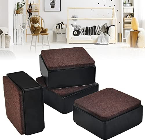 ZACUDA 4 Stück Karbonstahl Möbelerhöhung Selbstklebende Möbelfüße 60mm Durchmesser Möbelerhöher erhöht die Höhe der Möbel um 30 mm, für Sofa Couchtisch Schrank Bett Schreibtisch (Schwarz/Quadrat)
