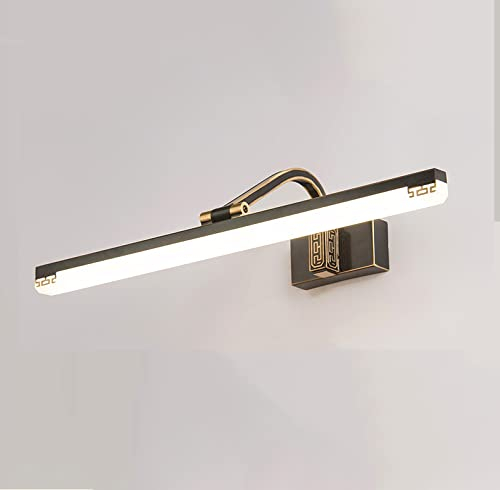 LOGT LED 16W Badleuchte 38CM Badezimmer Spiegelleuchte Innen Schminklampe Für Spiegel Wandmontage Badspiegel Lampe Anti Nebelwasserdicht IP44 Schrank Aufbauleuchte 4000K Schwarz