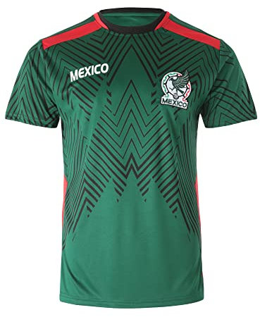 National Mexico Soccer Jersey World Futbol Cup Team Uniform Futsal Athletic Top Shirt, Green, XL