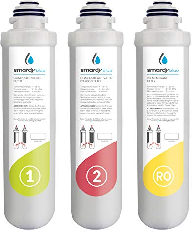 smardy blue 3in1 Ersatzfilter Set für Osmoseanlagen miran, xiva - Wechselintervall 12 Monate