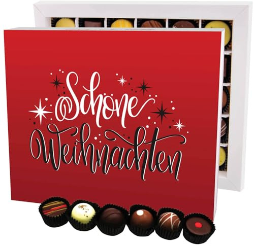 Hallingers Genuss Manufaktur Pralinen Weihnachts-Geschenk - ohne Alkohol, handmade aus Confiserie-Edelkakao in wertiger XXL-Geschenkbox Schöne Weihnachten, Weihnachten für Frauen Männer