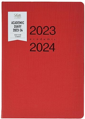 Letts Memo A5 academic 2023/2024 week to view diary - red