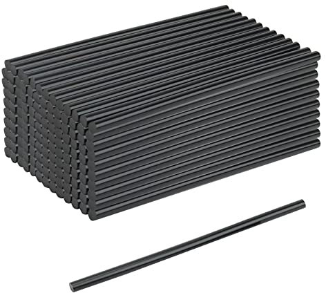 KEILEOHO 100PCS 7mm x 190mm Black Hot Glue Gun Sticks, Black Mini Hot Melt Glue Gun Sticks, Adhesive Glue Sticks for DIY Craft