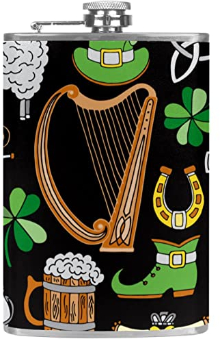 Hip Flasks for Liquor for Men,Beer Sheep hat Festival,Stainless Steel Leakproof Flask with Funnel Flask