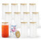 AGH 12 Pack 16oz Frosted Sublimation Glass Blanks with Bamboo Lid, Sublimation Glass Cups Can Shaped Beer Cup with Lid and Straw, Straight Sublimation Tumblers for Coffee Milk