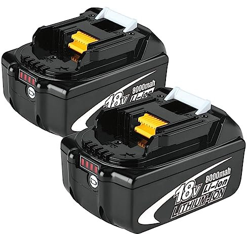 2 Pack 5.5Ah BL1860B Replacement for Makita 18V Battery Tools Multi-Tool Compatible with DHP481Z, DHP458Z, DRT50ZJ, DSP600ZJ, DGA454Z, DJR187Z LXT-400 with LED Indicator