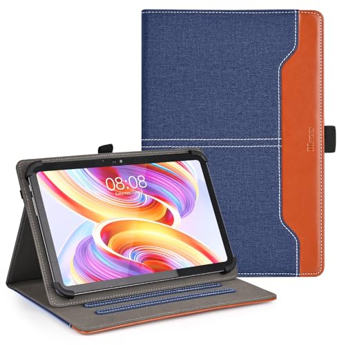 DLveer Coque Universelle pour Blackview Tab 90 WiFi 11 Pouces/Blackview Tab 70/Tab 30 WiFi 10,1 Pouces, pour Teclast T50/T45HD/T40 Air Tablette, Étui Housse en Cuir PU pour Tablette 10-11 Pouces, blue