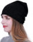 HEYANN Beanie Damen Wool Damen Beanie Ridge Cuff Beanie für Damen und Herren Wintermütze Unisex Beannie Laufmütze (Schwarz)