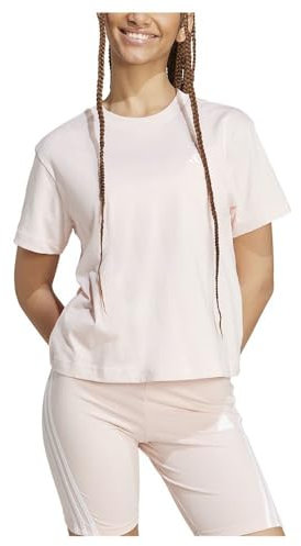 adidas Damen Essentials SMALL Logo T-Shirt, Sandy pink, XS