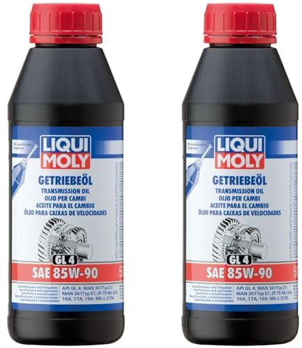 LIQUI MOLY Getriebeöl (GL4) SAE 85W-90 | 500 ml | Getriebeöl | Hydrauliköl | Art.-Nr.: 1403 (Packung mit 2)