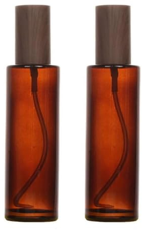 2 botellas vacías de vidrio ámbar de 100 ml/3.3 onzas, dispensadores de jabón rellenables, tarros con tapa de madera negra para base, crema, maquillaje, aceite, champú