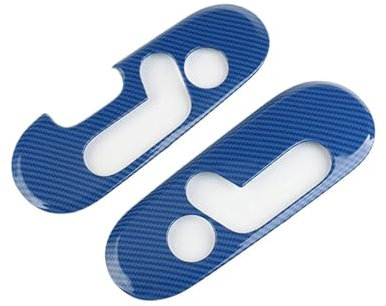 Autositz-Steuerschalter-Knopf-Abdeckungsrahmen-Verkleidung, Kohlefaser-Aufkleber, Dekoration, kompatibel for Mini Cooper One S F60 Countryman, Zubehör (Color : Carbon Biber Blue)