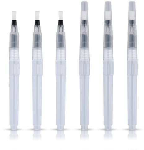 6st Briefversiegelung im Bleistiftstil, Envelope Moistener Luftbefeuchter im Bleistift mit Nylon Bürstenkopf Umschlaglecker Werkzeug Versandbefeuchter Wetterroller für Büro Klassenzimmer(Klar)