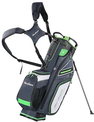 MacGregor Paramount Hybrid 14 Golf Club Stand Carry Trolley Bag, Grey/Green