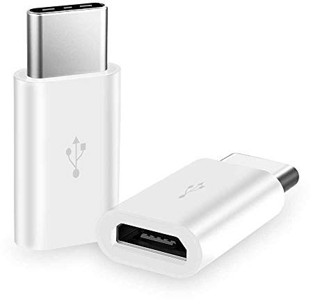 OcioDual Adattatore da Micro USB a Tipo C, Ricarica e Trasferimento Dati, Bianco, Compatibile con Smartphone, Tablet e Altri Dispositivi USBC, MicroUSB Femmina 5 Pin, Tipo C Maschio