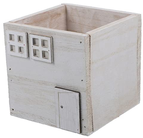 POPETPOP Rustikaler Holzblumentopf Für Sukkulenten Eleganter Pflanzer Stabilem Material Für Und Balkon Mit Minimalistischer Gestaltung Für Stilvolles Zuhause