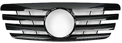 DZSLLOOI KüHlergrill Für Benz E-Klasse W210 2000–2002 Frontstoßstangen-Renngrill Mit Stern-Emblem Frontgrill Einsatz (Color : Schwarz)