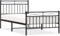 ZQQLVOO Bed Frame Lattenrost Palettenbett Bodenbett Bettgestell mit Kopf- und Fußteil Metall Schwarz 100x190 cm