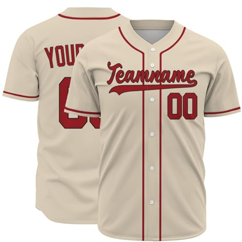 Benutzerdefinierte Baseball-Trikots, Personalisierte Baseball-Shirts, Individuelle Baseball-Shirts FüR MäNner, Druck-Namennummern (Polyester, color09)