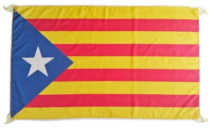 Bandera Cataluña Estelada Grande para Interior o Exterior, Catalunya independentista 4 Ojales y 4 Bridas
