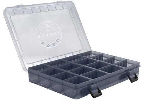 Pro Tackle Standard Tackle Box Kunstköderbox – Flexible Unterteilung, Transparentes Design, Sicherer Verschluss – Kompakte & Vielseitige Aufbewahrung für Köder & Angelzubehör (25,5 x 18,5 x 4cm)