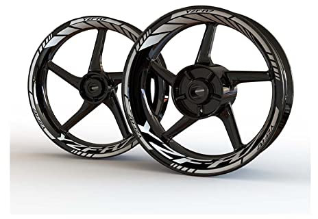 VNRQJLSN Felgenaufkleber Für Y&amaha R7 Rad Aufkleber Für YZF R7 Motorrad Felgen Aufkleber Vorne Und Hinten Set(Weiss)