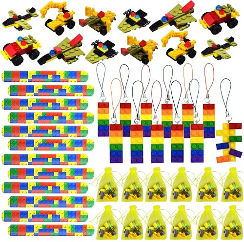 Kindergeburtstag Party Mitgebsel Deko,Bauklötze Geburtstag Mitgebsel,Personalisiert bausteine kinder schlüsselanhänger,Armbänder,Adventskalender Halloween Kinder Junge Mädchen Party Geschenk 