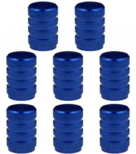 8 Pcs Tapones de válvula de aleación de Aluminio,Resistentes a la Corrosión, A Prueba de Fugas, Ajuste Universal, Tapas de Válvulas para Coche, Bicicleta, Moto(Azul Oscuro)