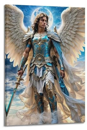 LKUHG Poster mit Christus, Heiliger Michael, Gottes größter Engel, dekoratives Gemälde, Leinwand, Wandposter und Kunstdruck, moderne Familienschlafzimmer-Dekoration, Poster, 30 x 45 cm