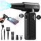 WHATOOK Compressed Air Duster: 180,000RPM Electric Air Duster with Brushless Motor, Stepless Speed Regulation, Black