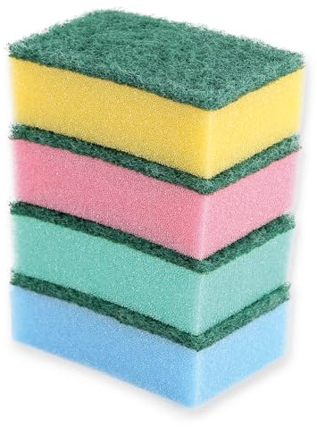 500 Stück Hygoclean Topfreiniger Colour-Set | Schaumstoff/Hartvlies, mehrfarbig, L: 9 cm, B: 6 cm, H: 3 cm, Putzschwamm, Waschschwamm, Topfreiniger