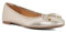 Dune London Ladies Hallo Charm-Detail Ballet Shoes Size UK 6 Flat Heel Ballet Pumps Gold