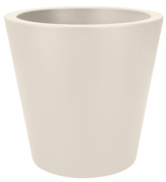 Elho Pure Straight Round 50 - Macetero por Interior y Exterior - Ø 49.5 x H 51.0 cm - Blanco/Blanco Lino