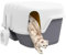 PawHut Bac à litière pour Chat Semi-fermé, Maison de Toilette pour Chat avec Couvercle supérieur verrouillable et ouvrable, Pelle, Porte, 50 x 50 x 39 cm, crème