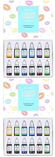 Ipetboom 36 Piezas Materias primas de esmalte de labios maquillajes labiales lip gloss botella de líquido colorante de lápiz labial líquido de brillo de labios pigmento de brillo de labios