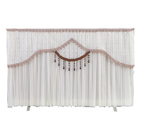 KANLVU Premium Tv Cover with Tv Screen Protector Soft Lace Fabric Indoor Televisor Dust Cover, Fits 30-55 Inch Screens, Tv Display Protectors(White,40/42 inch)