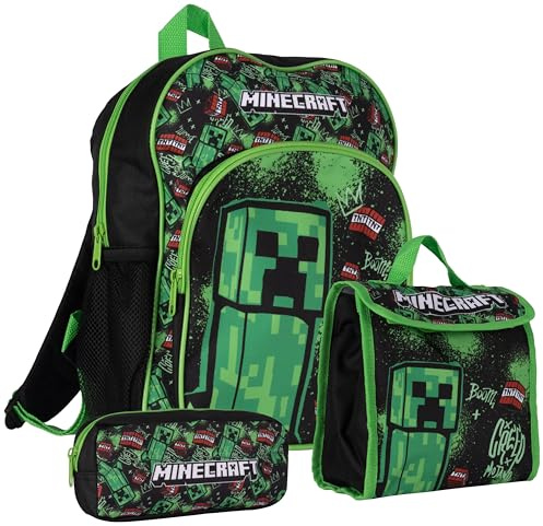 Minecraft TNT 3-teiliges Rucksack-Set mit Lunchtasche und Federmäppchen (AOP)