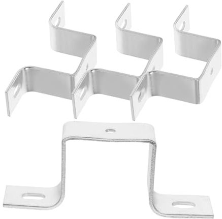 4 Pezzi Staffa per binario staffa di serraggio a U in metallo staffa della struttura del letto staffa per fascetta per tubi Staffa per tubo quadrata u acciaio Argento