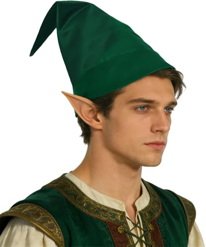 UniqKaliber Zwergkostüm, Halloween-Kostüm, Elfenhüte, Zubehör für Erwachsene, Geschichtenbuch-Charakter, Cosplay, Weihnachten