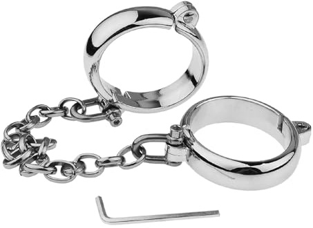 FFBHBLD Abschließbar Bondage Ring Hand Fuß Manschetten Edelstahl Slave Fetisch Fußfesseln/Handschellen mit Metall Kette Erwachsene Spiele Bein Fesseln BDSM Sex Spielzeug,Männer-Hände