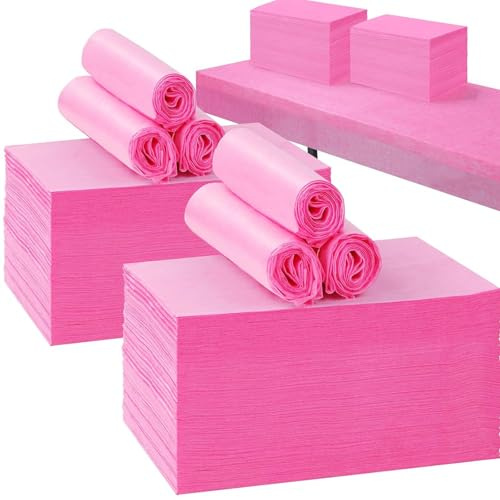 100PCS Einweg Spannlaken für Massageliegen,Abdeckung für Massagebetten, Einweg Bettlaken,Einweg Massagetisch Bettlaken für Schönheitssalon,Spa,Massage,Hotels,180 x 80cm, Rosa